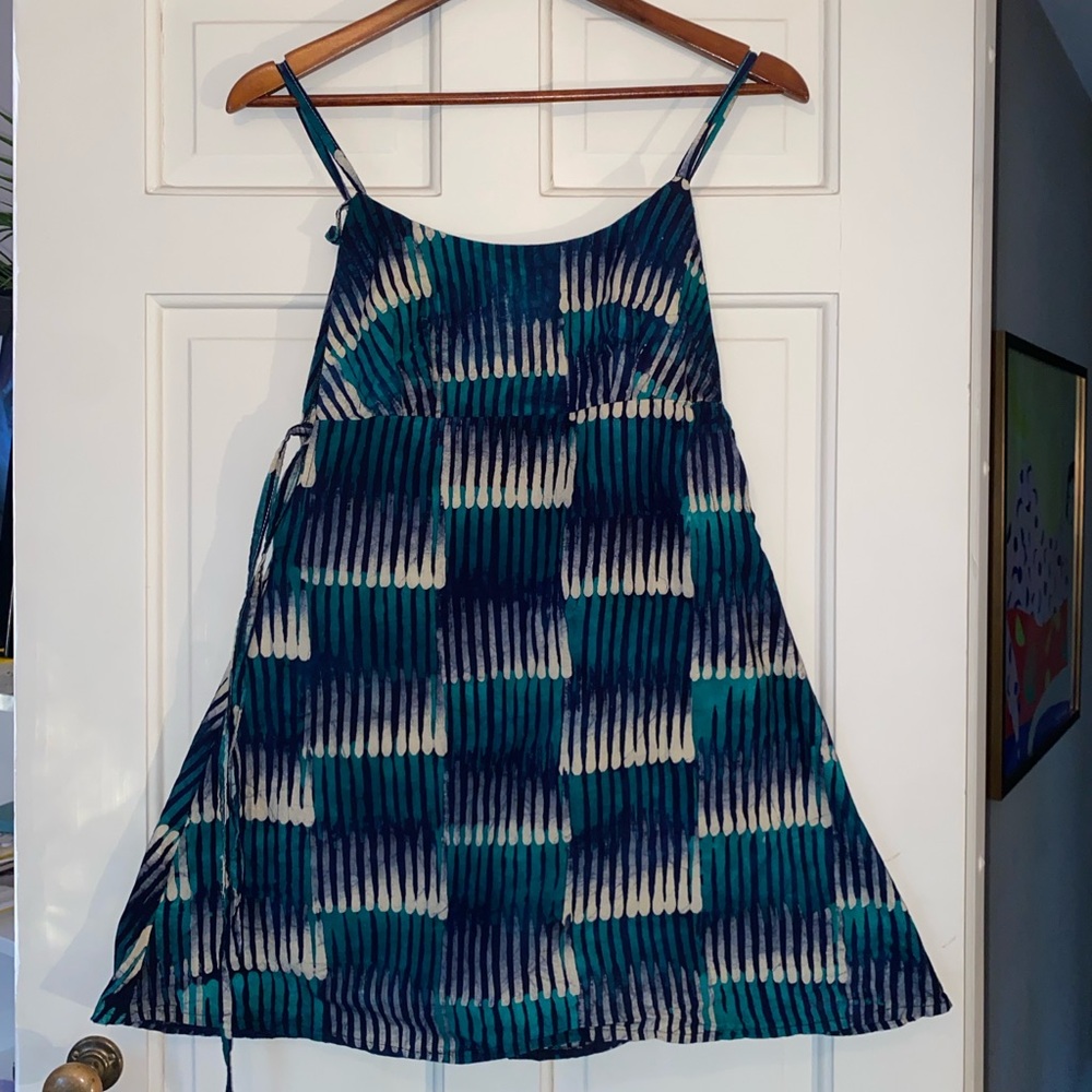 Blue and White Strappy Dress
